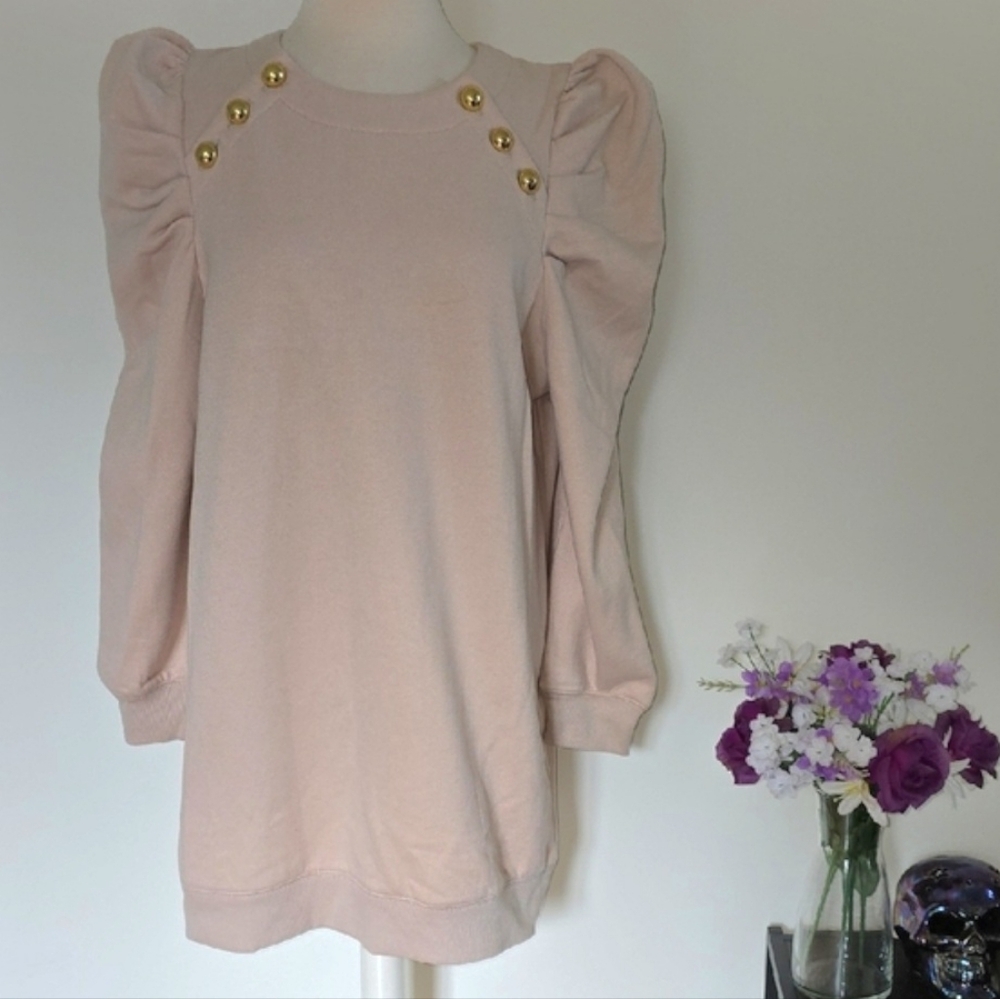 Rebecca Minkoff Cream Dress with Gold Buttons